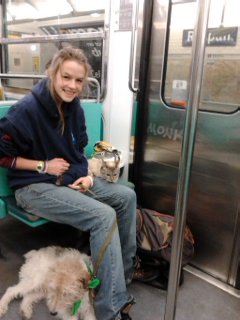 On the Paris Metro I met a young woman who loves her animals so much she takes them out with her....